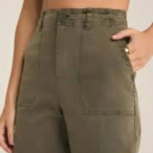 Free People Green High Rise Wide  Leg Cropped Jeans 4 - Picture 2 of 13